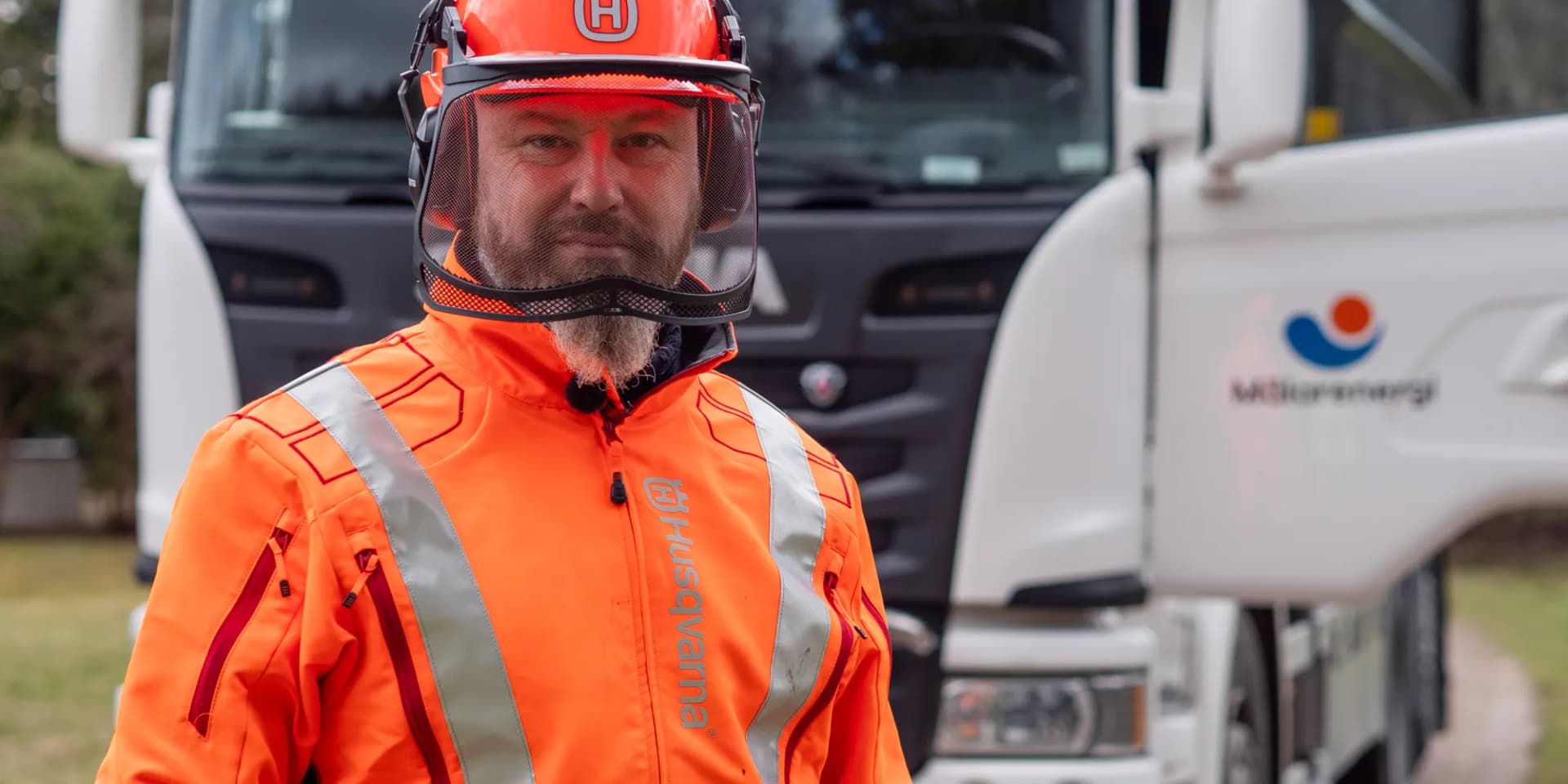 Marcus vid spolbilen