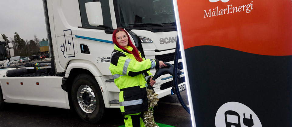 Tung trafik kan ladda vid Truckstop i Västerås