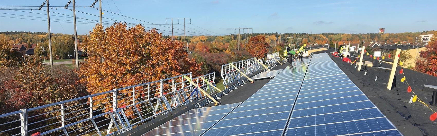 Installation av solceller på tak