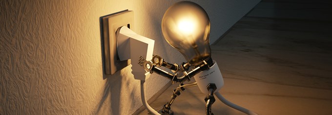 Illustration av en lampa som sätts in i väggen