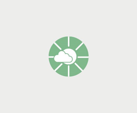 Grön symbol med en sol och ett moln