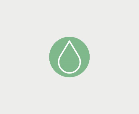 Grön symbol med en droppe