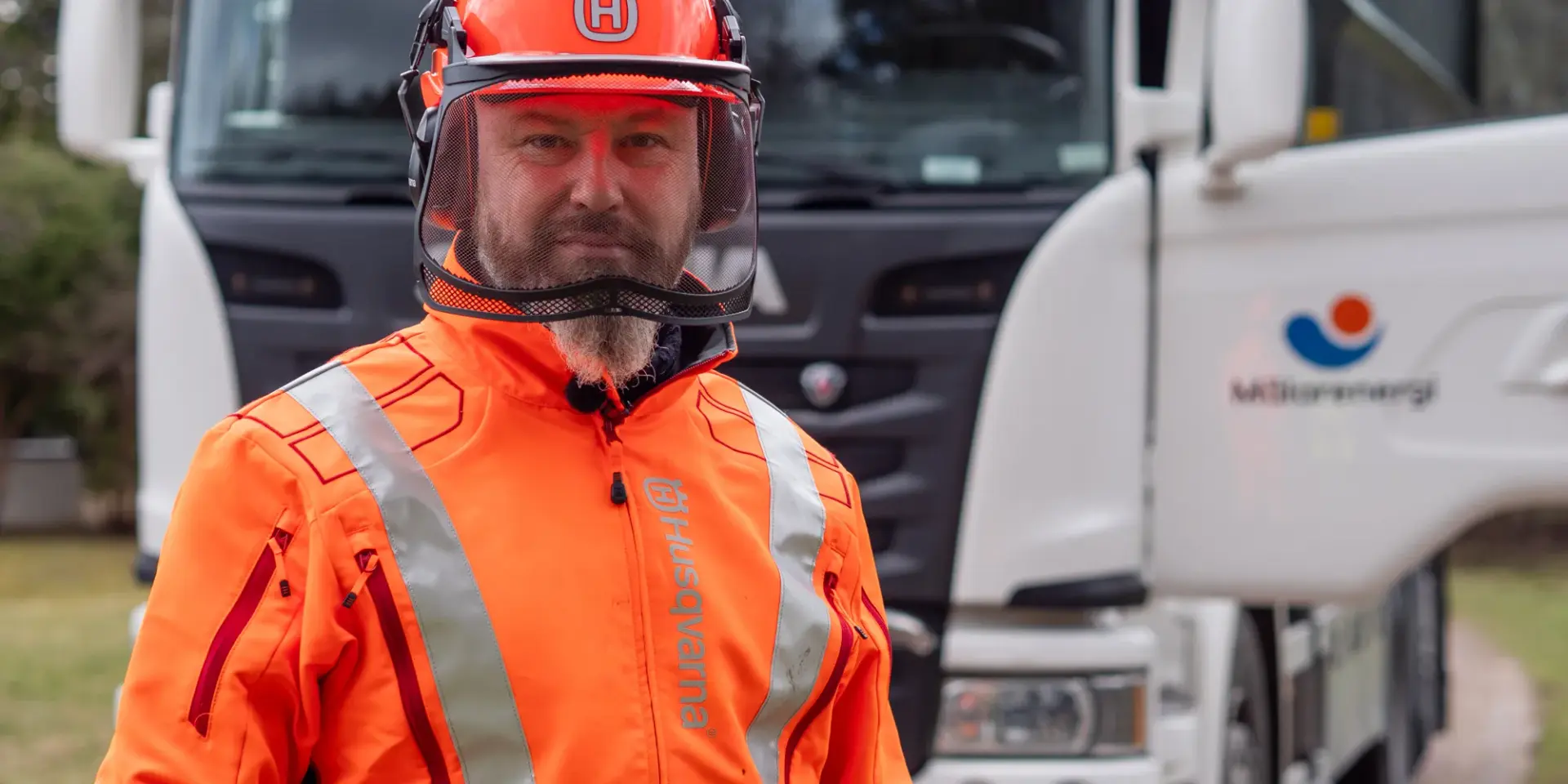 Marcus vid spolbilen